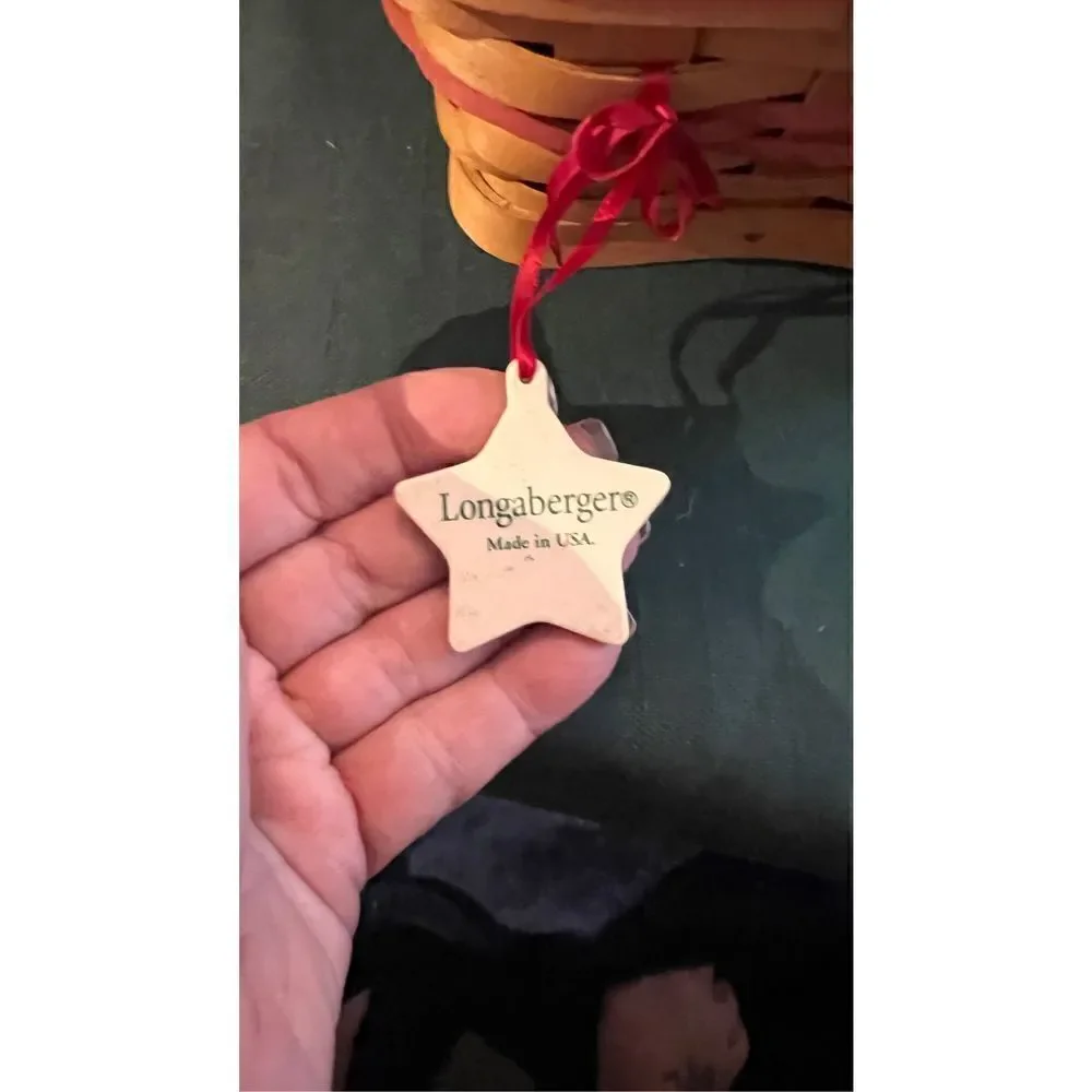 LONGABERGER HANDMADE BASKET christmas starPLEASE SEE PHOTOS FOR MEASUREMENTS EUC